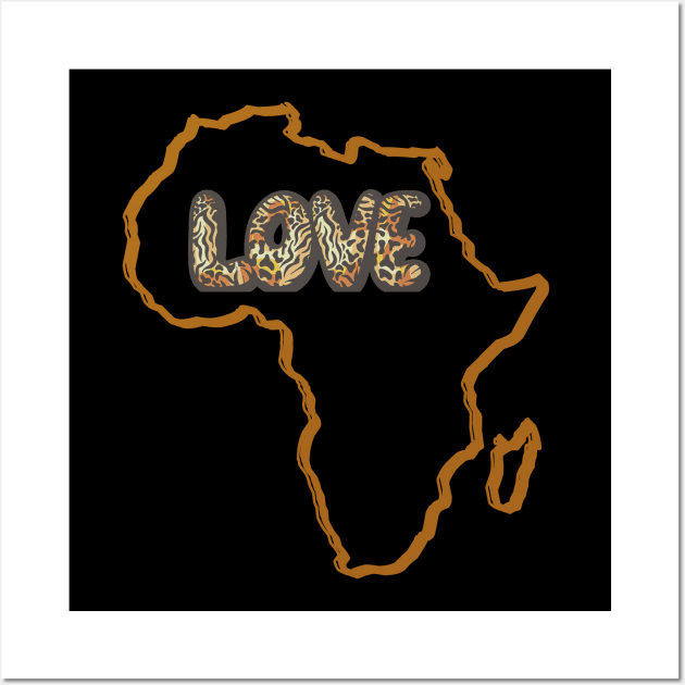 Africa Continent - brown LOVE Wall Art by H.E.R.  World 